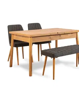 Jedálenské sety Jedálenský set s rozkladacím stolom a stoličkami (4 kusy) Santiago Atlantice-Anthracite