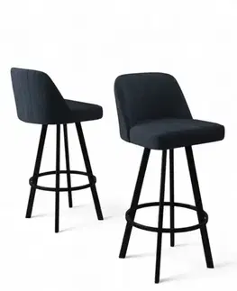 Barové stoličky Bar Stool Set (4 Pieces) Atex - Anthracite, Black