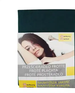 Bytový textil Prestieradlo froté s gumičkou 90x200 flašková zelená 74