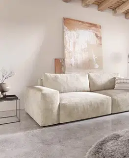 Veľké pohovky DELIFE Veľká pohovka Lanzo XL 270x130 cm manšester béžová
