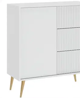 Komody do spálne Komoda 1D3S Barcelona biela