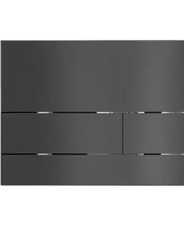 WC tlačidlá k nádržkám CERANO - Ovládacie tlačidlo splachovania Line k WC modulu Profi - nerezová oceľ - grafit/gun metal CER-8050BD80365