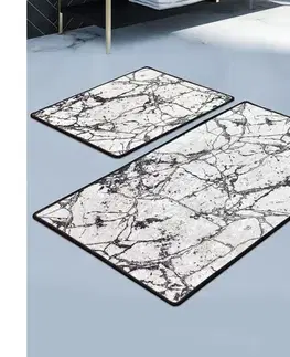 Svietidlá  SADA 2x Kúpeľňová predložka MARBLE 60/100 cm biela/čierna 359CHL2459