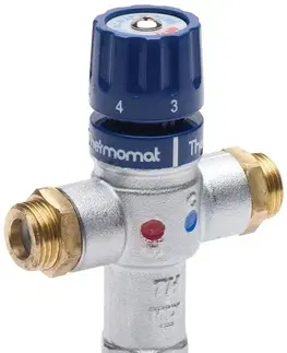 Doplnky do kúpeľne SAPHO - Termostatický regulátor teploty vody, 1/2", 30-60 stupňov, spätné klapky TMT12MPM