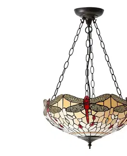 Svietidlá Endon 70759 - Závesný luster na reťazi Tiffany DRAGONFLY 3xE27/60W/230V priemer 41 cm 70759