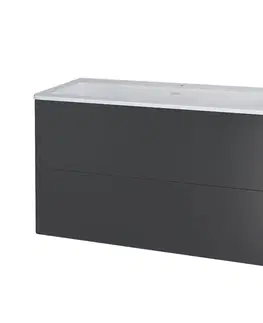 Kúpeľňový nábytok Mereo Siena, kúpeľňová skrinka s umývadlom z liateho mramoru 101 cm, antracit mat CN432M1