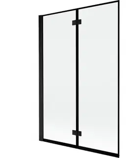 Sprchové dvere MEXEN - MIST vaňová zástena 120x150 cm 6mm 2-s, čierna, okraj, ľavá 8A9-120-002-70-70-L