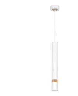 Svietidlá  Luster na lanku JOKER WHITE WOOD 1xGU10/8W/230V MLP6301