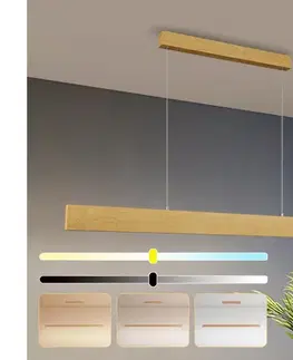 Svietidlá BRILAGI - stmievateľný LED luster na lanku SLIMLINE LED/40W/230V 3000-6000K dubový dekor + diaľkové ovládanie BRI362