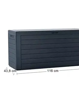 Záhradné úložné boxy NABBI MBWL280 záhradná truhlica 280 l antracit