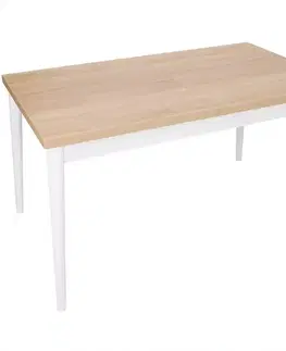 Jedálenské stoly Stôl ST-05 140x80+40 cm sonoma/biela