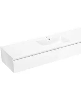 Kúpeľňový nábytok MEXEN/S - Orio kúpeľňová skrinka 160 cm s umývadlom Otis, 1 šuplík, biela lesk 91A10-16023-1-BF00-W18M00