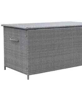 Balkónový nábytok Záhradný box Tejn z technorattanu 80x80x160 sivý