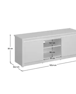TV stolíky KONDELA Erodin 2D/125 tv stolík biela