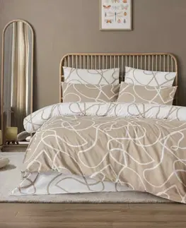 Obliečky Obliečky bavlnené Merlot hnedé TiaHome - 2x Vankúš 90x70cm, 1x Paplón 200x220cm