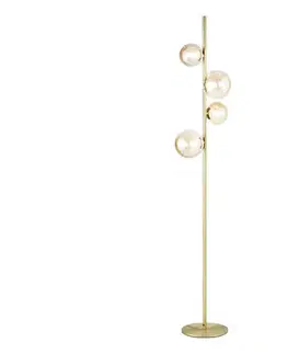 Lampy Ideal Lux - LED Stojacia lampa PERLAGE 4xG9/3W/230V zlatá/dymová 317816