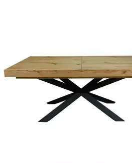 Jedálenské stoly Rozkladací stôl St-07 140/180x80cm dub uzlový