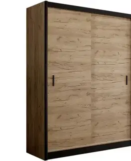 Šatníkové skrine Skriňa Multi 203 craft/čierna