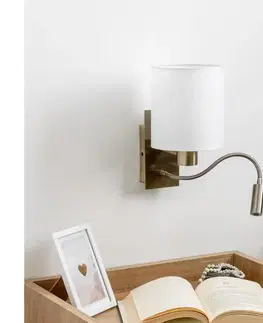 Svietidlá BRILAGI - LED Nástenná lampa NUBILA 1xE27/25W/230V + LED/3W mosadz/biela BG1557+BG1586
