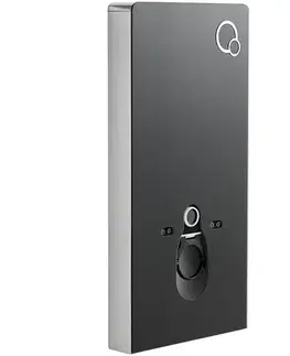 Záchody CERANO - Kompletný WC set Modul/Forte - čierna matná - integrované WC tlačidlo - pneumatický modul - 51x36 CER-979851