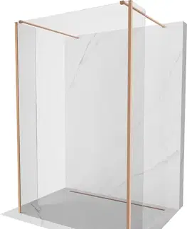 Sprchové dvere MEXEN/S - Kioto Sprchová zástena WALK-IN voľne stojaca 100 x 30 x 30, transparent, meď kartáčovaná 800-100-030-222-65-00-030
