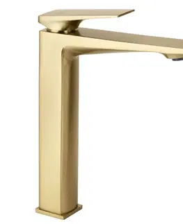 Kúpeľňové batérie REA - Umývadlová batéria PREMIUM Prime Brush Gold vysoká REA-B6733