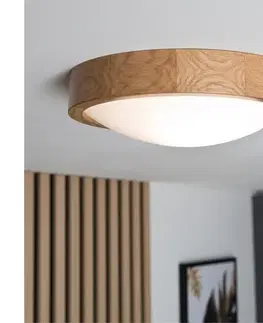 Svietidlá BRILAGI-LED RGBW stmievateľné stropné svietidlo CARVALHO SLIM 1xE27/12W/230V dub pr. 27 BG0741+AI0819