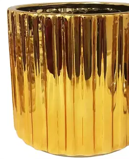 Záhrada Kvetináč YS44120-S Electroplating Effect D18xh17 Gold