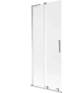 Sprchové dvere MEXEN/S - Velar L dvojkrídlová posuvná vaňová zástena 80 x 150, dekor, chróm 896-080-003-31-01