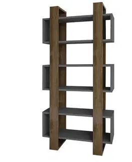 Knižnice Knižnica Milano - Walnut, Anthracite