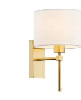 Svietidlá Argon 8048 - Nástenná lampa ABBANO 1xE27/15W/230V mosadz/biela 8048