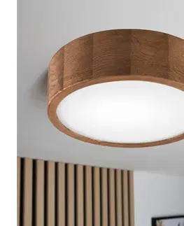 Svietidlá BRILAGI - LED RGBW stmievateľné stropné svietidlo CARVALHO 1xE27/12W/230V dub, priemer 27,5 cm BG0845+AI0819