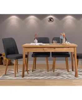 Jedálenské sety Jedálenský set s rozkladacím stolom a stoličkami (5 kusov) Santiago Atlantic Anthracite