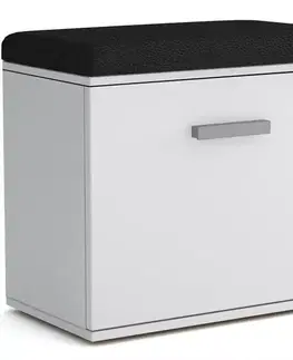 Skrinky na topánky Skrinka na topánky Justus 05 White/ Black Gloss