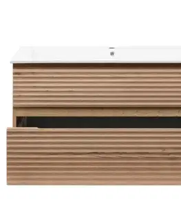 Kúpeľňový nábytok Kúpeľňová skrinka 2 zásuvková s umývadlom Naturel Savona 98x53x44, 8 cm dub Halifax mat SAVONA2100DH SAVONA2100DH