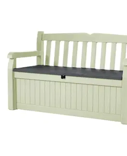 Úložné boxy Keter Záhradný úložný box s lavicou Eden béžová, 265 l, 140 x 60 x 84 cm