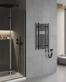 Radiátory do kúpeľne MEXEN/S - Hades radiátor + vykurovacia tyč 800 x 400 mm, 300 W, čierna W104-0800-400-2300-70