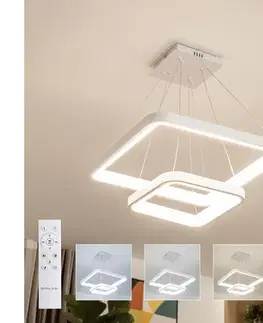 Svietidlá BRILAGI - LED stmievateľný luster na lanku FALCON SLIM LED/78W/230V 50x50 cm biela + diaľkový ovládač BRDX1331-2/BI