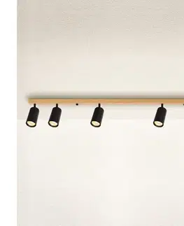 Svietidlá BRILAGI - Bodové svietidlo SELE 6xGU10/30W/230V čierne/dubový dekor WO-SELE-BK-WD05-OEM