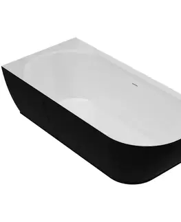 Rohové vane Vaňa Nelza 175x82 pravý konglomerát čierna/biela matná
