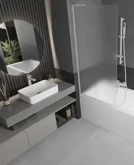 Sprchové dvere MEXEN/S - Next L vaňová zástena FIX 80 x 150, dekor, biela 895-080-000-03-30-20
