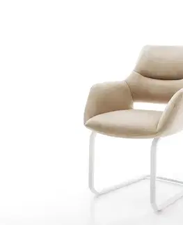 Jedálenské stoličky DELIFE Jedálenská stolička Yago-Flex s opierkami mikrovlákno béžová vintage jedálenská stolička plochá biela vrecková pružina
