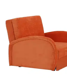 Kreslá KONDELA Mili 1 rozkladacie kreslo s úložným priestorom oranžová