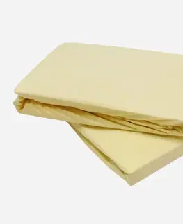 Plachty Posteľná plachta jersey svetložltá TiaHome - 70x140cm