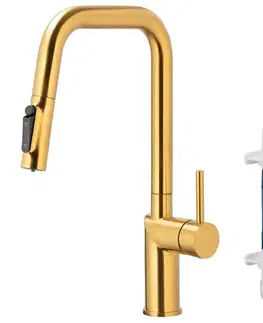 Drezové batérie stojankové Drezová batéria Duero Pure Style Gold s filtráciou vody výsuvný výtok