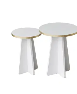 Sady stolíkov Súprava konferenčných stolíkov Mushroom 2 - Gold, White