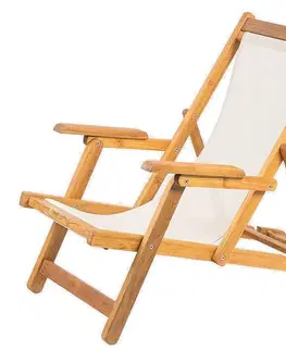 Záhradné lehátka DEOKORK Teakové lehátko BEACH