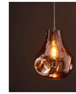 Svietidlá Endon 99790 - Luster na lanku EUROPA 1xE27/10W/230V dýmovo-hnedá 99790