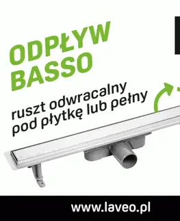Sprchovacie kúty Laveo - Basso - sprchový žľab nástenný 60 cm, čierná COB_761D