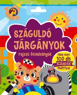 Nalepovačky, vystrihovačky, skladačky Száguldó járgányok - rajzos feladványok